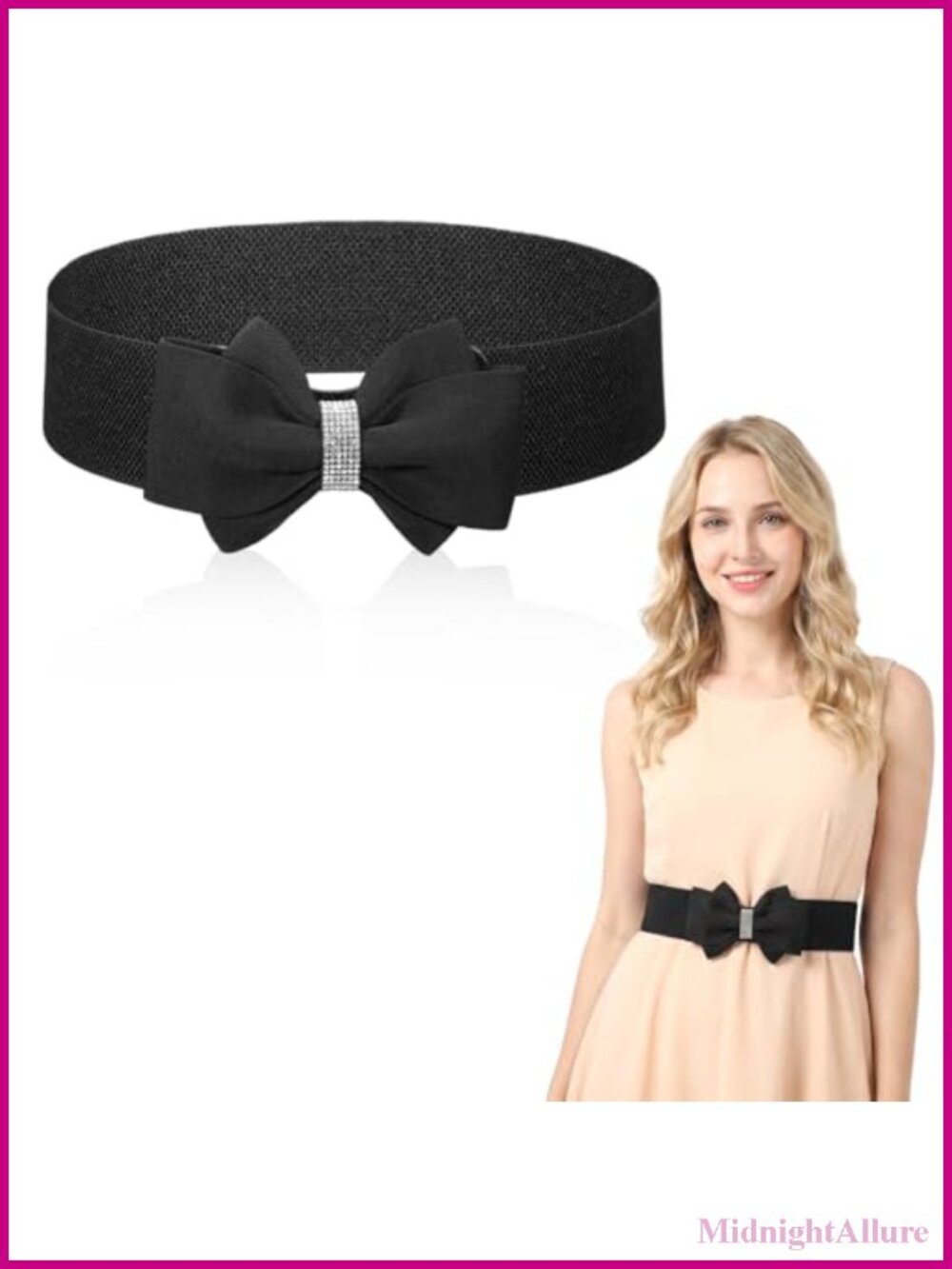Rhinestone Bow Belt Elastic Waist Corset for Women